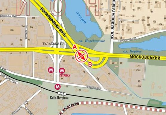 Схема рекламной плоскости по адресу Богатырская ул. - Бандеры пр. (бывш. Московский пр.)