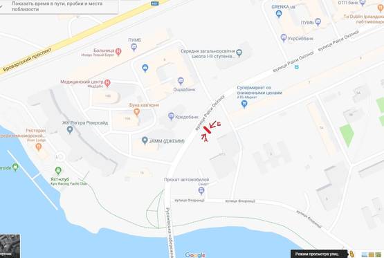Схема рекламной плоскости по адресу вул. Раїси Окіпной, 11\1 Схема рекламной плоскости по адресу вул. Раїси Окіпной, 11\1