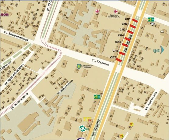 Схема рекламной плоскости по адресу пр. Кирова,12 Схема рекламной плоскости по адресу пр. Кирова,12