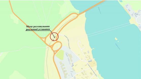 Схема рекламної площини за адресою о. Хортица въезд на мост Преображенского, в центр