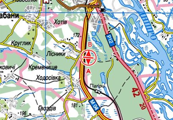 Схема рекламної площини за адресою Трасcа Н-01, Новая Обуховская, 21500