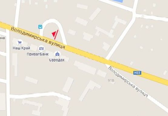 Схема рекламной плоскости по адресу Владимирская ул , конечная троллейбусов