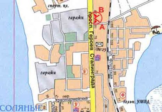 Схема рекламной плоскости по адресу Героев Сталинграда пр., 85 (въезд)