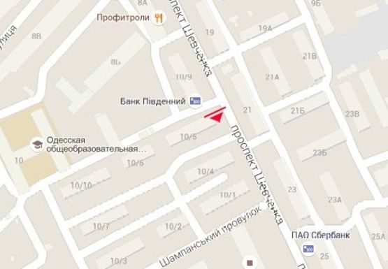 Схема рекламной плоскости по адресу Шевченко пр., 12 - Шампанский пер. (остановка)