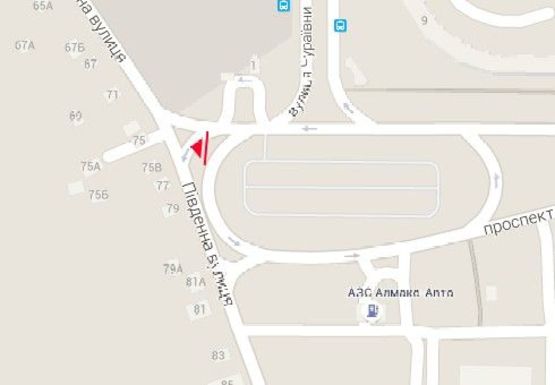 Схема рекламної площини за адресою Вавилова Н. ул. - Южная ул.