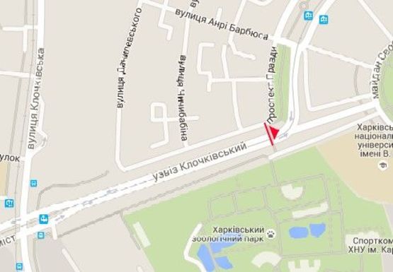 Схема рекламної площини за адресою Клочковский спуск