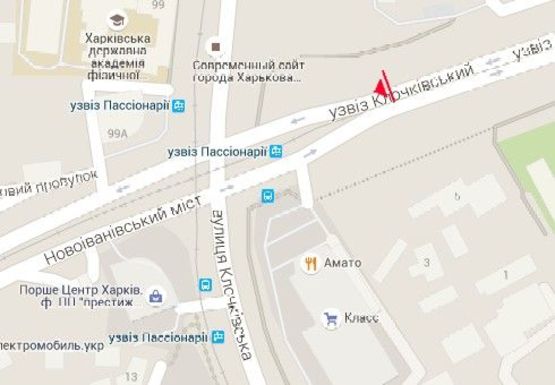 Схема рекламної площини за адресою Клочковский спуск