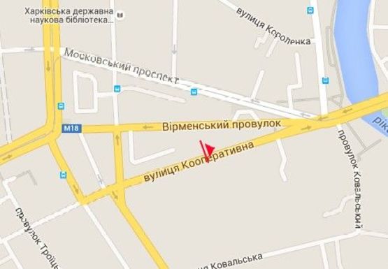 Схема рекламной плоскости по адресу Кооперативная ул., 20 (напротив)