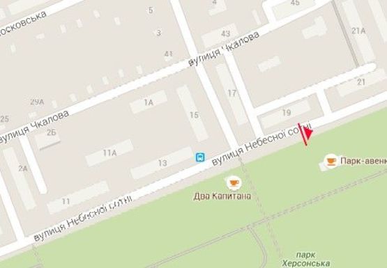 Схема рекламной плоскости по адресу Небесной сотни ул. - Степана Разина ул.