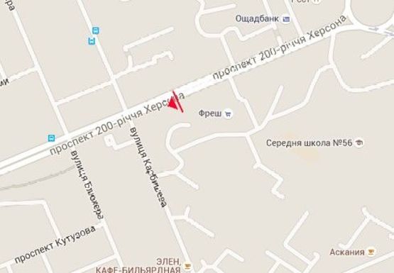 Схема рекламної площини за адресою 200-летия Херсона пр., 26