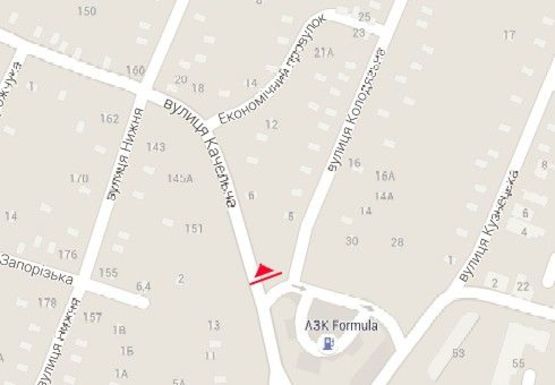 Схема рекламної площини за адресою Качельная ул. (АЗС) Схема рекламної площини за адресою Качельная ул. (АЗС)