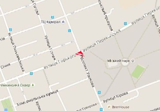 Схема рекламної площини за адресою Ушакова пр. - Театральная ул. Схема рекламної площини за адресою Ушакова пр. - Театральная ул.