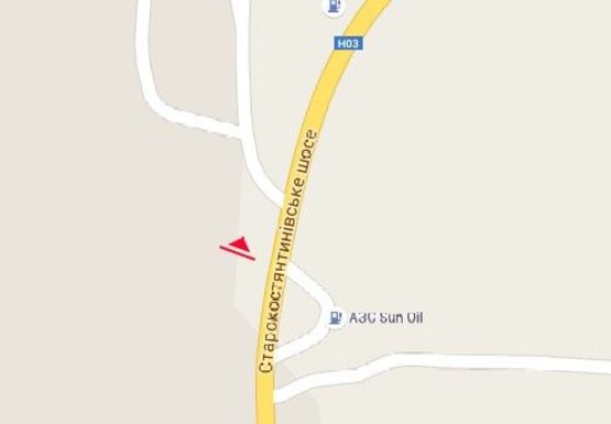 Схема рекламной плоскости по адресу Староконстантиновское шоссе, 3 Схема рекламной плоскости по адресу Староконстантиновское шоссе, 3