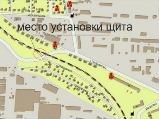Схема рекламной плоскости по адресу ул. Украинская ул. Стефанова слева, в сторону Шевченковского района Схема рекламной плоскости по адресу ул. Украинская ул. Стефанова слева, в сторону Шевченковского района