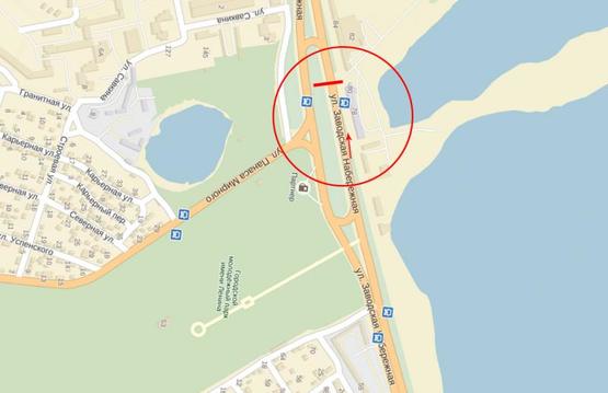 Схема рекламной плоскости по адресу Набережна Заводська-П.Мирного, сторона А Схема рекламной плоскости по адресу Набережна Заводська-П.Мирного, сторона А