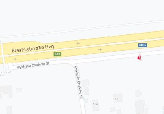 Схема рекламної площини за адресою Брест-Литовское шоссе, 19а