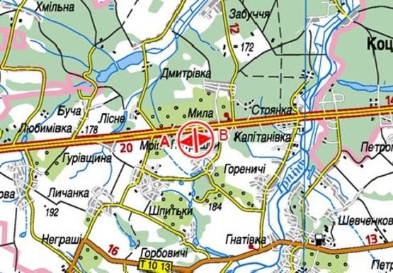 Схема рекламної площини за адресою Трасса M-06, Киев-Житомир, 26750