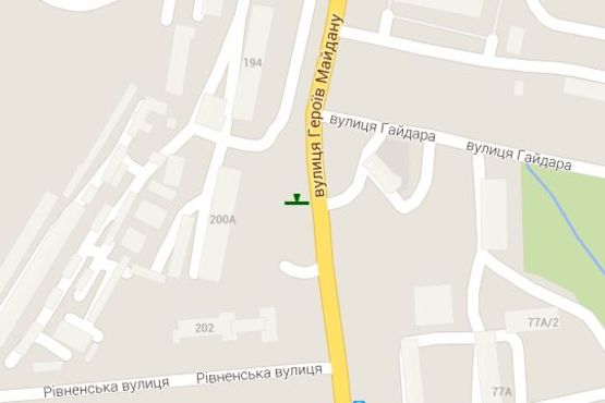 Схема рекламной плоскости по адресу Героїв Майдану вул., 200 Схема рекламной плоскости по адресу Героїв Майдану вул., 200