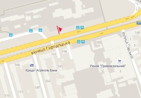 Схема рекламной плоскости по адресу Городоцкая ул., 159 Схема рекламной плоскости по адресу Городоцкая ул., 159