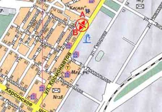 Схема рекламної площини за адресою Космонавтов ул. - Промбизнесцентр