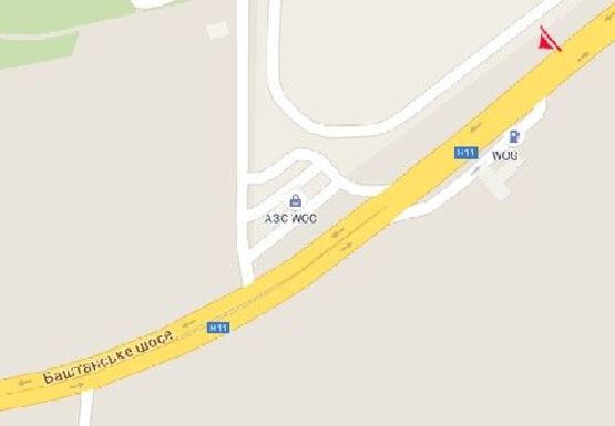 Схема рекламной плоскости по адресу Баштанское шоссе - выезд