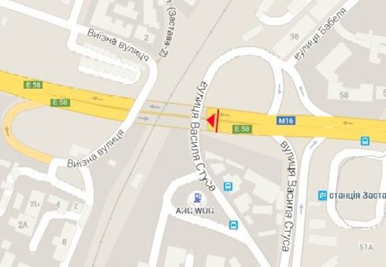 Схема рекламної площини за адресою Дальницкая ул., возле ЖД моста