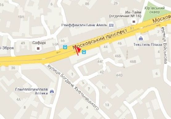 Схема рекламної площини за адресою Московский пр., 40 (остановка)