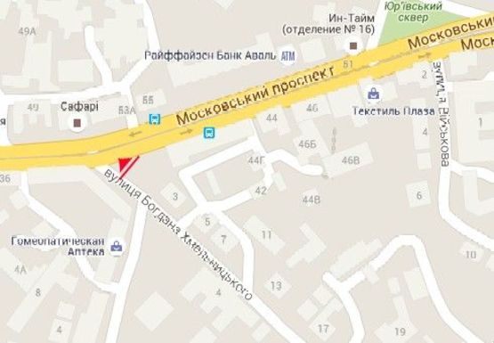 Схема рекламной плоскости по адресу Московский пр. - Б. Хмельницкого ул., 3