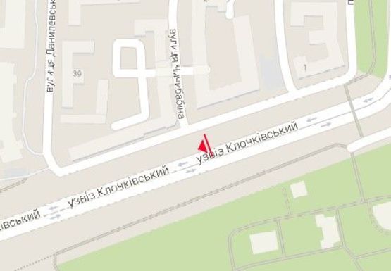 Схема рекламної площини за адресою Клочковский спуск