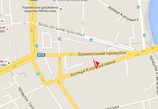 Схема рекламної площини за адресою Кооперативная ул., 20 (напротив)