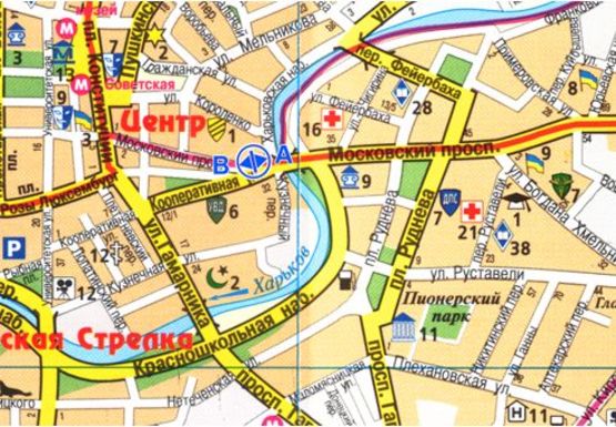 Схема рекламной плоскости по адресу Московский пр. - Харьковская наб.