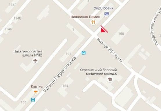 Схема рекламної площини за адресою Перекопская ул., 166