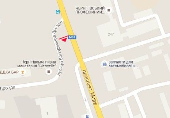 Схема рекламной плоскости по адресу Мира пр. - Владимира Дрозда ул.