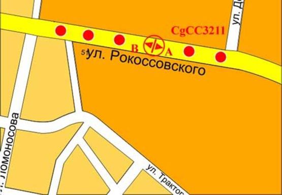 Схема рекламной плоскости по адресу Рокоссовского ул. 26, магазин Квартал