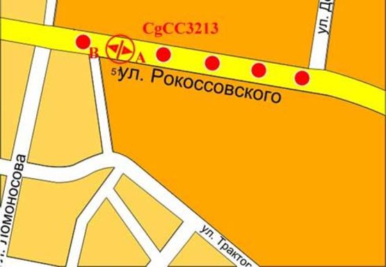 Схема рекламної площини за адресою Рокоссовского ул., Детская городская поликлиника №2