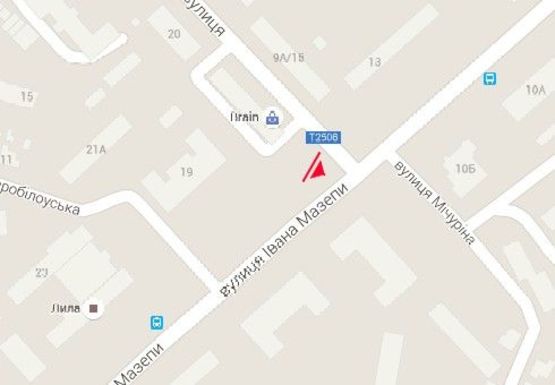 Схема рекламної площини за адресою Ивана Мазепы ул. - Любечская ул., Черниговский городской Дворец культуры Схема рекламної площини за адресою Ивана Мазепы ул. - Любечская ул., Черниговский городской Дворец культуры