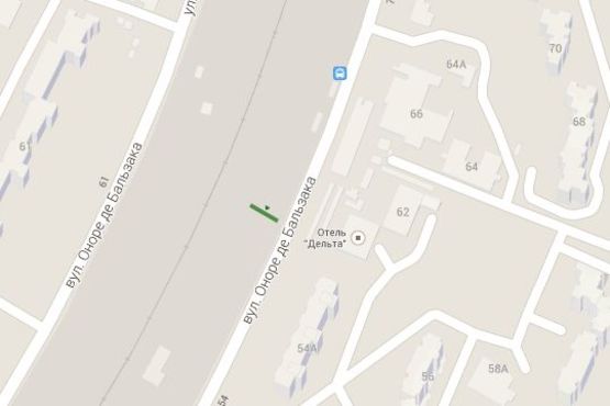 Схема рекламної площини за адресою Оноре де Бальзака вул., : напроти буд. №60 (в напр. Московського моста) Схема рекламної площини за адресою Оноре де Бальзака вул., : напроти буд. №60 (в напр. Московського моста)