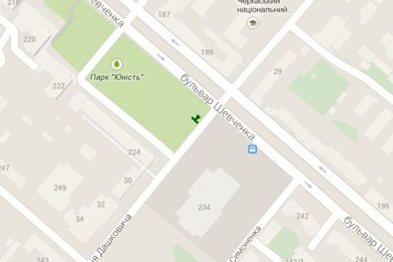 Схема рекламной плоскости по адресу Шевченка бульв. - Остафія Дашкевича вул. (Остафія Дашковича вул.), (№1) Схема рекламной плоскости по адресу Шевченка бульв. - Остафія Дашкевича вул. (Остафія Дашковича вул.), (№1)