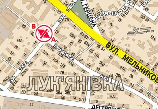 Схема рекламной плоскости по адресу Древлянская ул., 12\42 (бывш. Якира ул.)