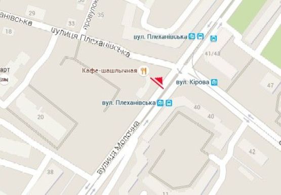 Схема рекламної площини за адресою Молочная ул. - Плехановская ул.