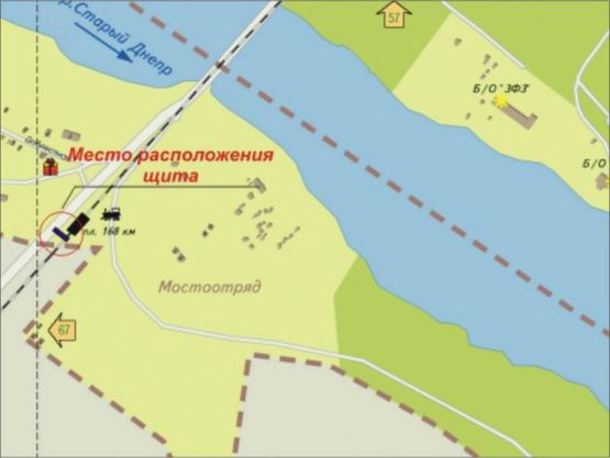 Схема рекламної площини за адресою Хортицкий р-н, въезд на мост Преображенского Схема рекламної площини за адресою Хортицкий р-н, въезд на мост Преображенского