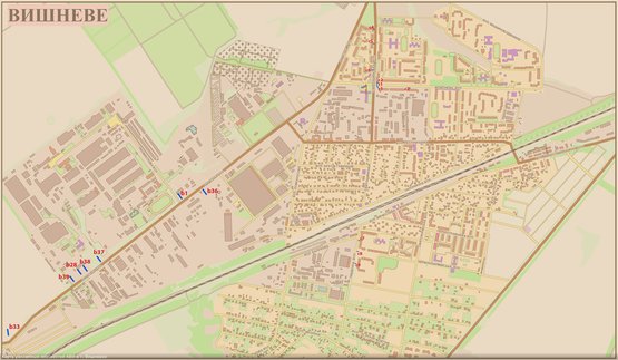 Схема рекламной плоскости по адресу г. Вишневое, ул. Киевская, 23