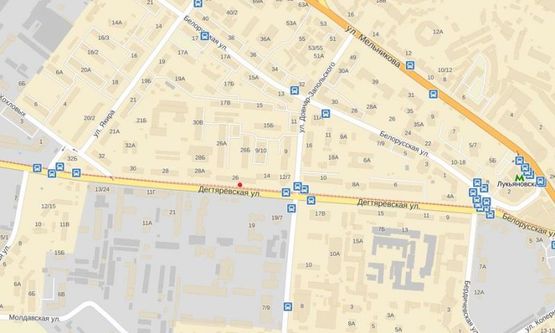 Схема рекламної площини за адресою Дегтяревская ул. 26, в сторону Довженко ул.