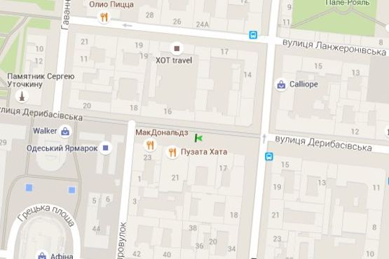 Схема рекламной плоскости по адресу Дерибасівска вул., 19 Схема рекламной плоскости по адресу Дерибасівска вул., 19