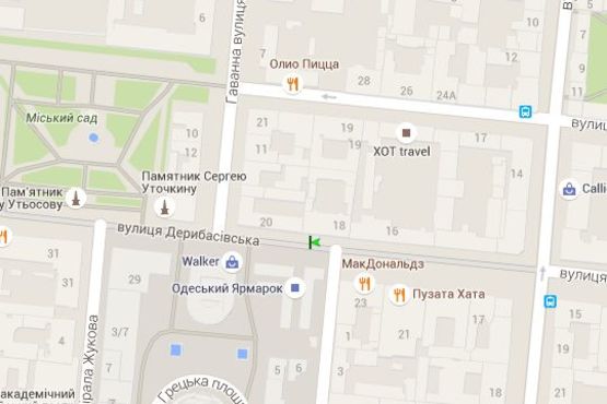 Схема рекламной плоскости по адресу Дерибасівска вул., 18