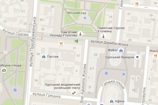 Схема рекламной плоскости по адресу Дерибасівска вул., 31