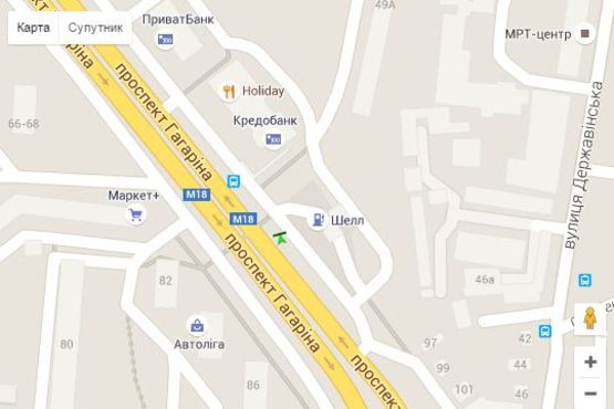 Схема рекламной плоскости по адресу Гагаріна просп., 43/2 (№1)