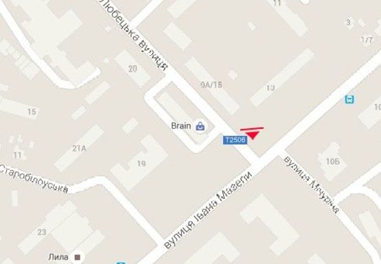 Схема рекламной плоскости по адресу Ивана Мазепы ул. - Любечская ул.