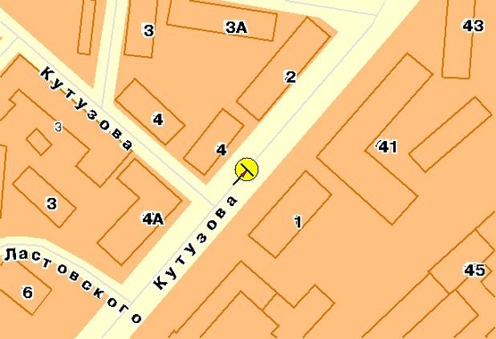 Схема рекламної площини за адресою Кутузова ул., на разделителе