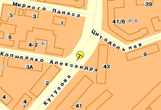 Схема рекламної площини за адресою Кутузова ул., на разделителе